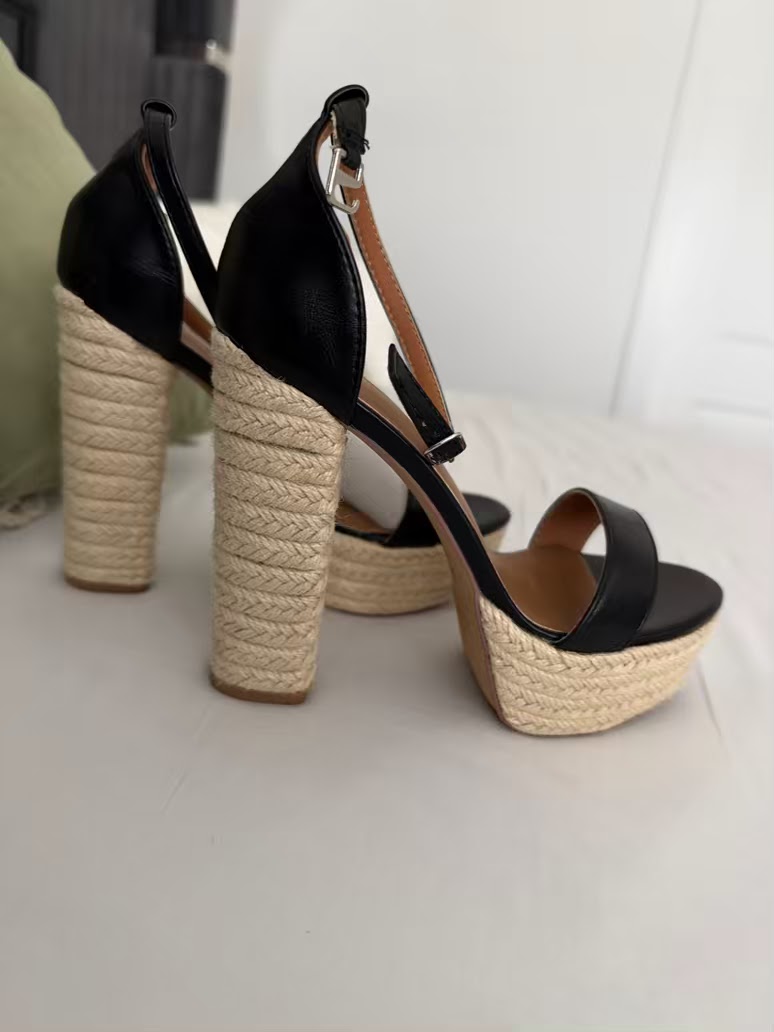 Open-Toe Ankle-Strap Platform Sandals Block-Heel - Image 5