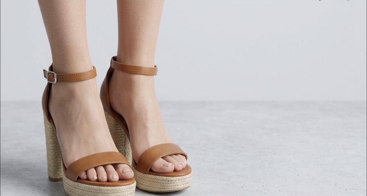 Open-Toe Ankle-Strap Platform Sandals Block-Heel