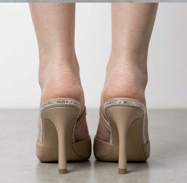 Rhinestone-Trimmed Open-Toe Stiletto Sandals - Image 3