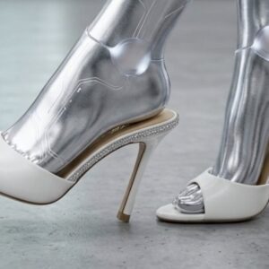 Rhinestone-Trimmed Open-Toe Stiletto Sandals