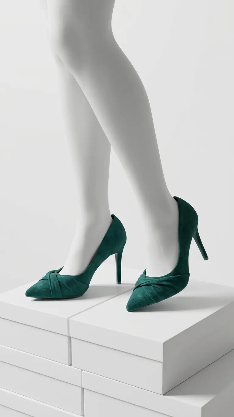 Pointed-Toe Ruched Slip-On Pumps - Image 3