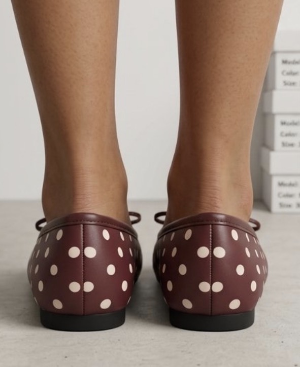 Polka Dot Round-Toe Ballet Flats Flexible Sole Slip-On Ballerinas - Image 3