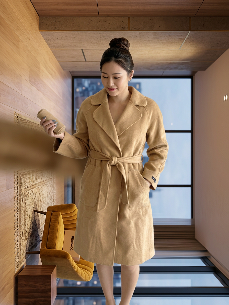 The Aurelia Wool-Blend Belted Trench Coat - Image 3
