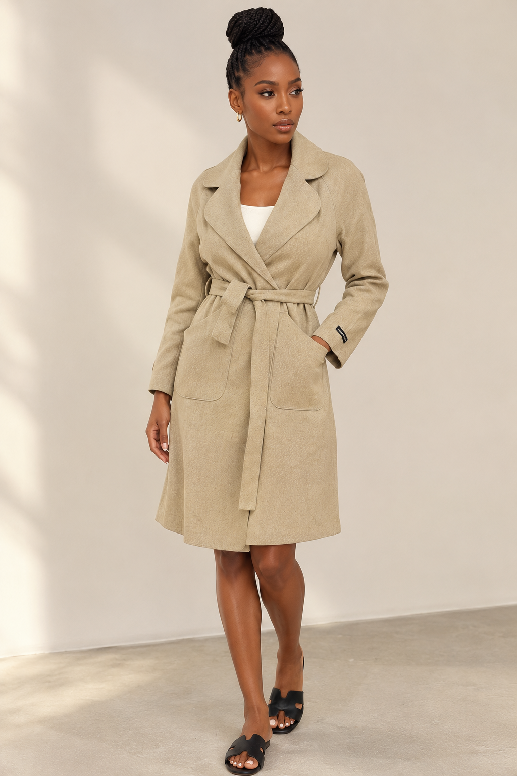 The Aurelia Wool-Blend Belted Trench Coat - Image 8
