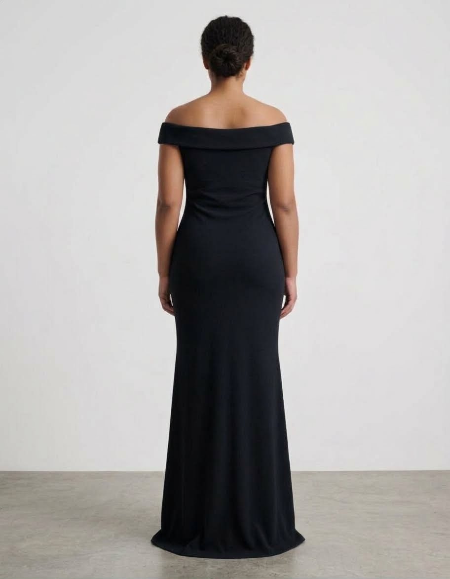 Off-Shoulder Draped Side-Slit Formal Gown - Image 5