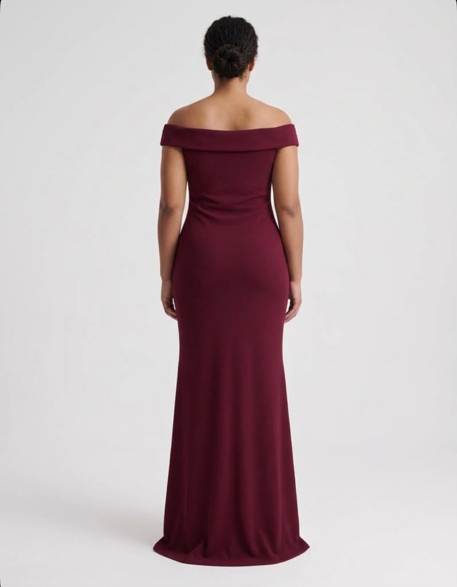Off-Shoulder Draped Side-Slit Formal Gown - Image 6