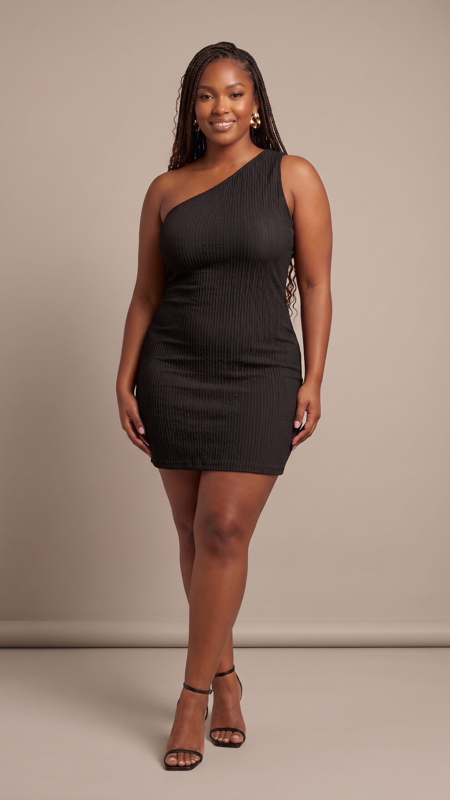 Olive Harmony: One-Shoulder Textured Bodycon Mini Dress - Image 6