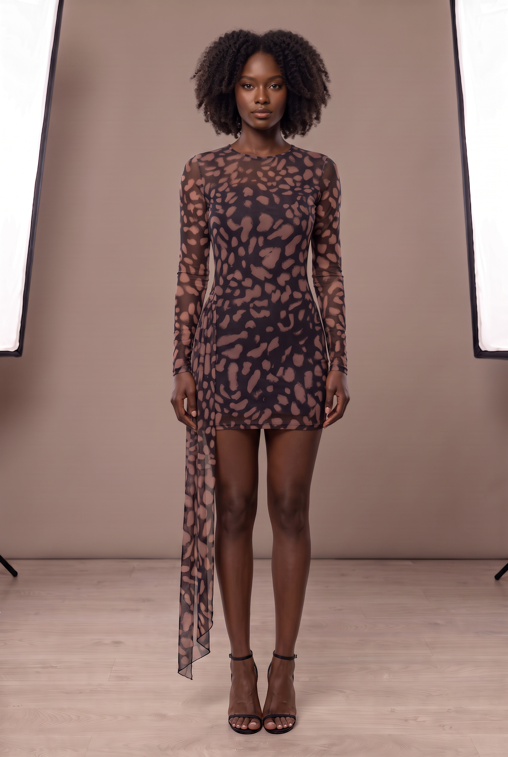 Sheer Leopard Print Dress - Image 4