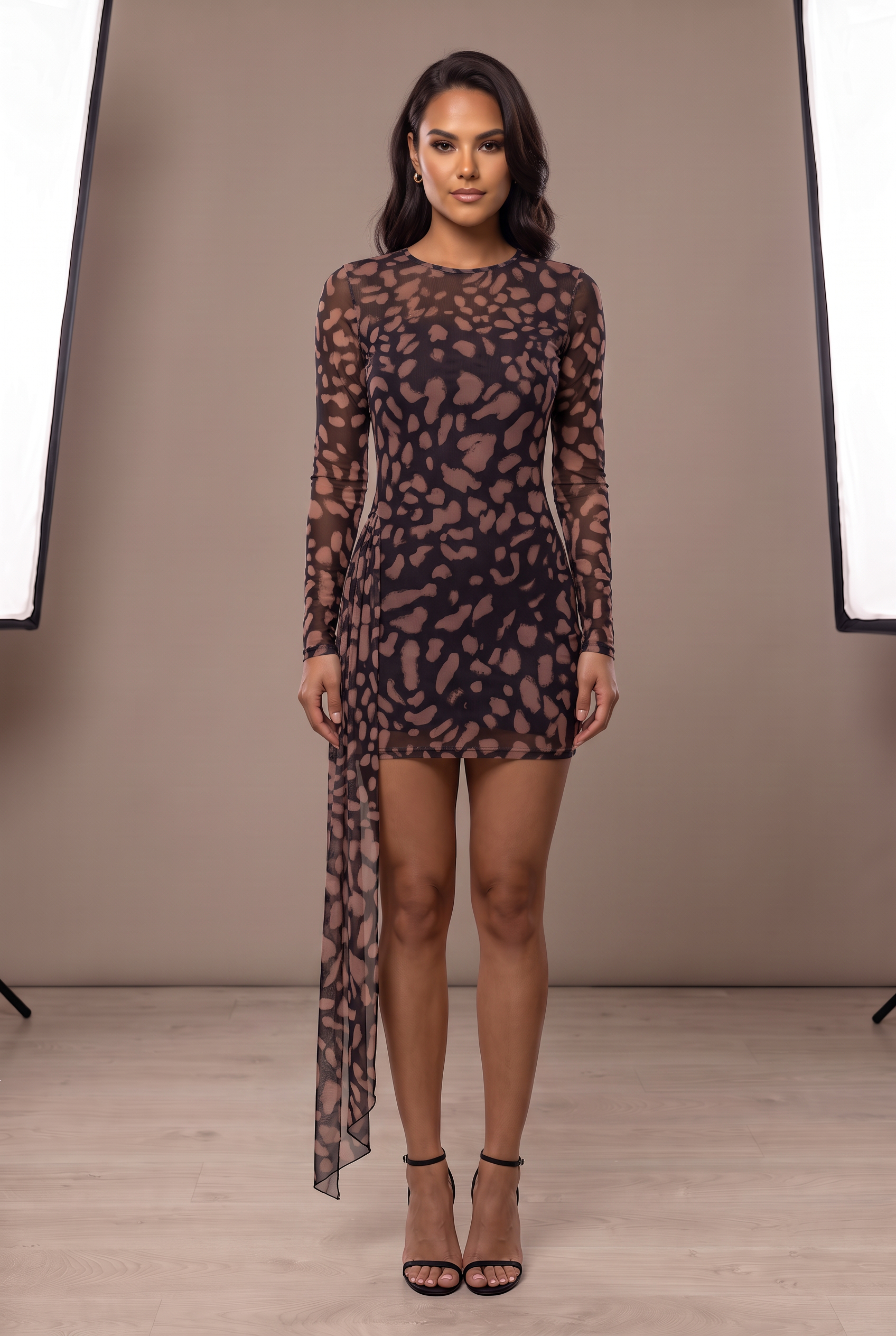 Sheer Leopard Print Dress - Image 3
