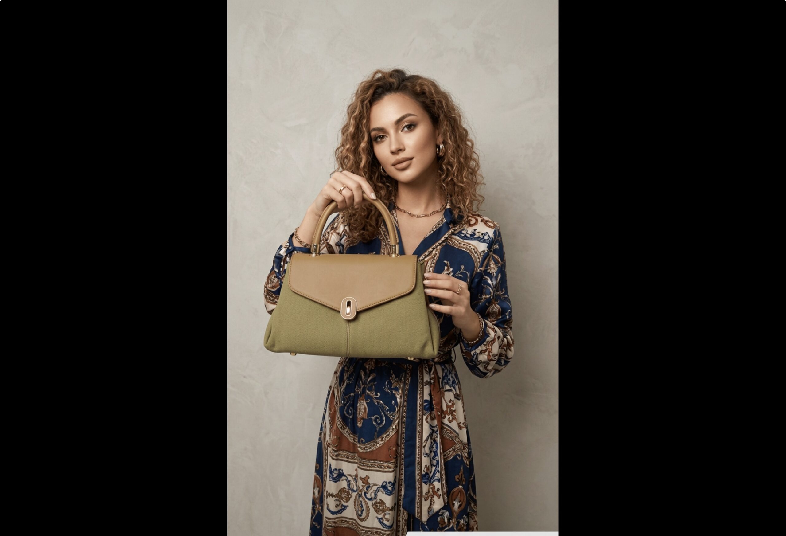 The Siena Two-Tone Trapeze Satchel - Image 2