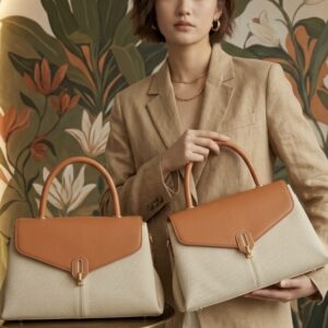The Siena Two-Tone Trapeze Satchel
