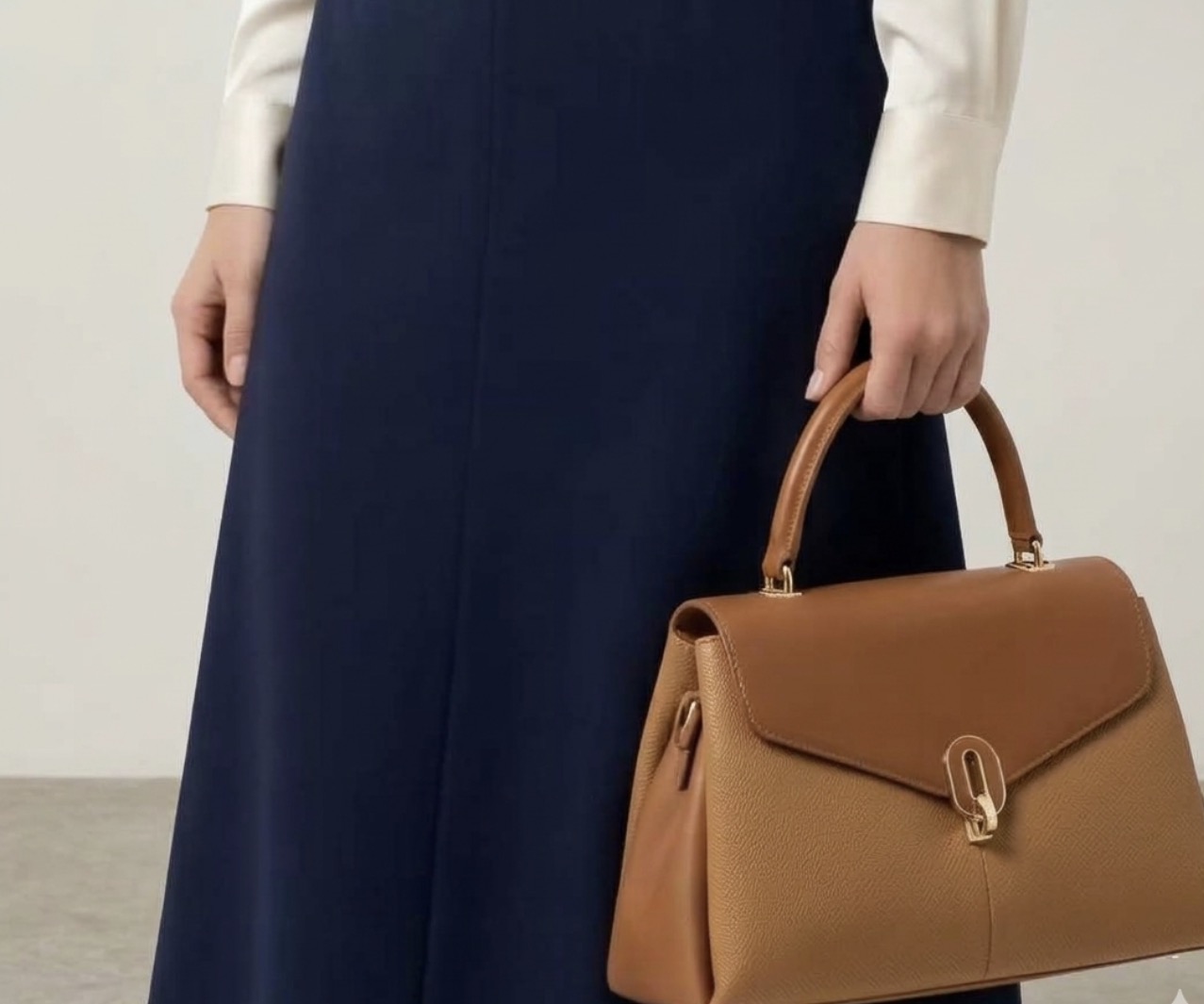 The Siena Two-Tone Trapeze Satchel - Image 7