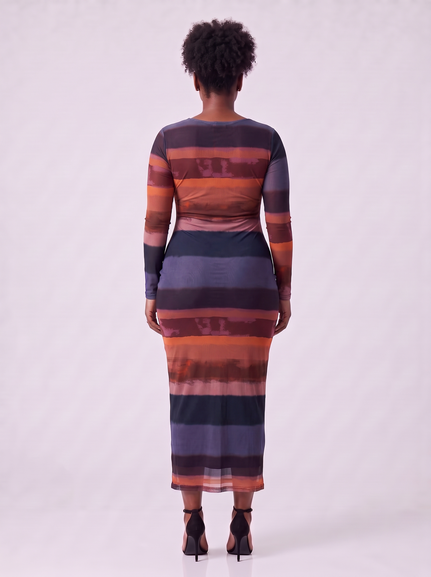 Avec Les Filles Printed Mesh Ruched Maxi Dress - Image 6