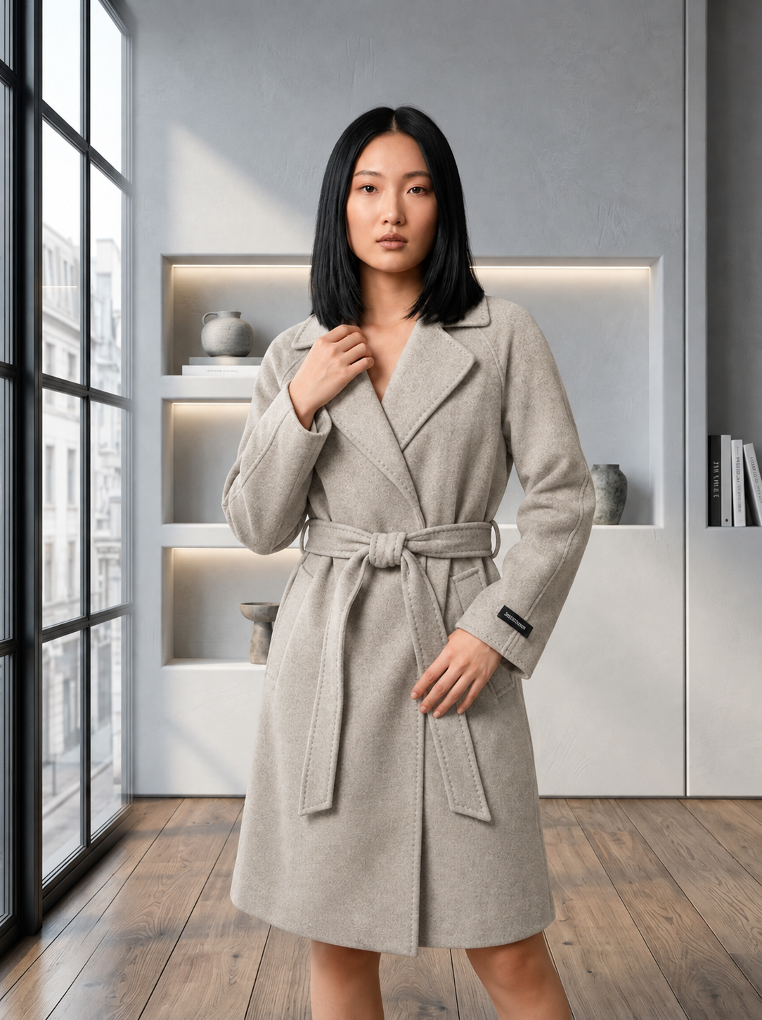 The Aurelia Wool-Blend Belted Trench Coat - Image 6