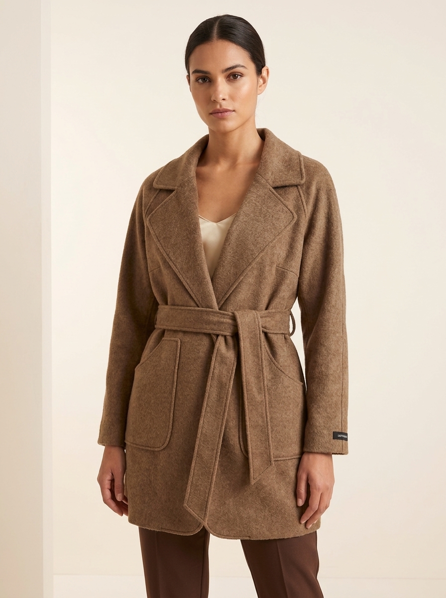 The Sutton Cropped Suede Trench Coat - Image 3