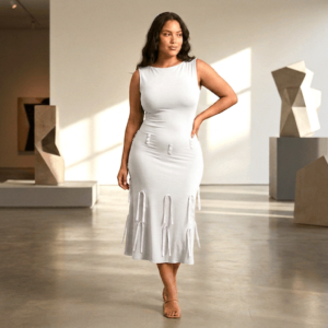 The Paloma Ribbon-Accented Midi Dress