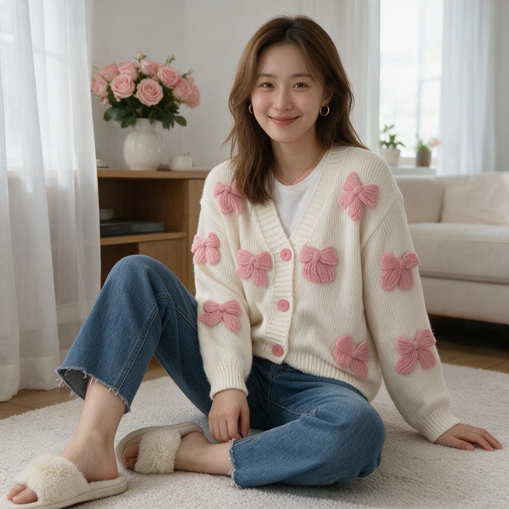 The Coquette Bow Knit Cardigan - Image 2